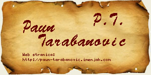Paun Tarabanović vizit kartica